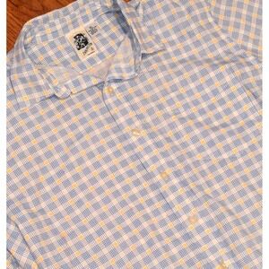 Vintage Preppy Coastal Plaid Shirt Kennington XL Cotton‎ Gold Country YachtClub